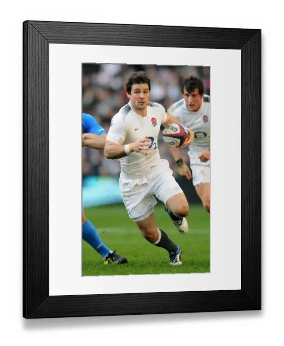 Framed Print : Ben Foden England and Northampton Saints Rugby Union England V Italy Twickenham