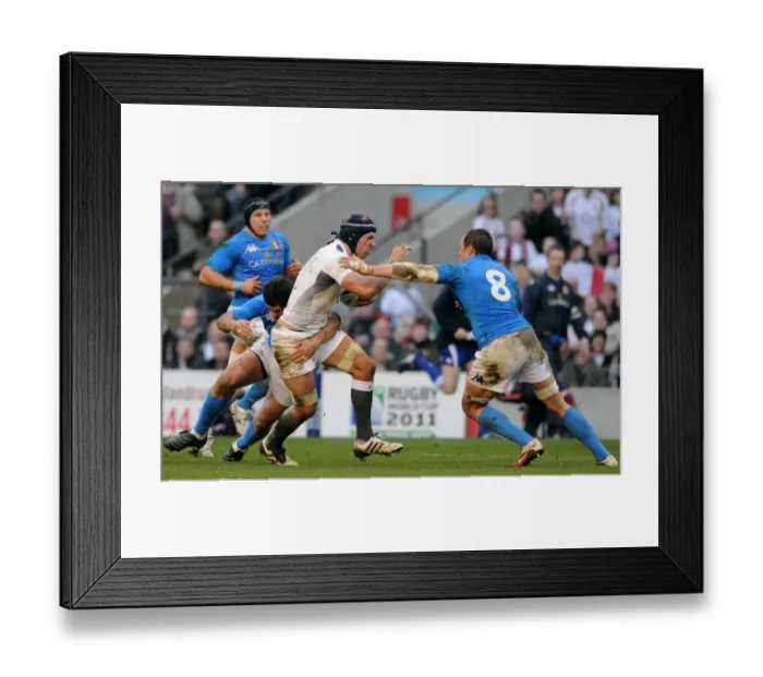Framed Print : James Haskell & Sergio Parisse