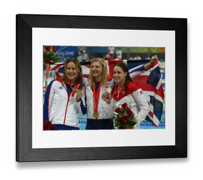Framed Print : Joanne Jackson, Rebecca Adlington and Katie Hoff Framed Print : Joanne Jackson, Rebecca Adlington and Katie Hoff