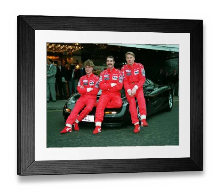 Framed Print : Nigel Mansell, Mika Hakkinen Framed Print : Nigel Mansell, Mika Hakkinen