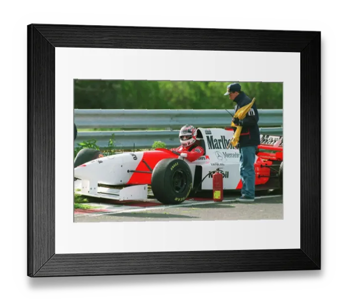 Framed Print : Nigel Mansell In Car After Framed Print : Nigel Mansell In Car After