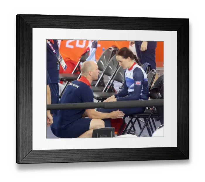 Framed Print : Victoria Pendleton & Dave Brailsford