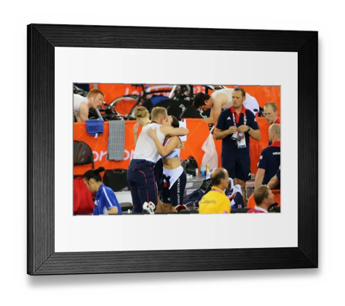 Framed Print : Victoria Pendleton & Chris Hoy After Her Disqualificatio Framed Print : Victoria Pendleton & Chris Hoy After Her Disqualificatio