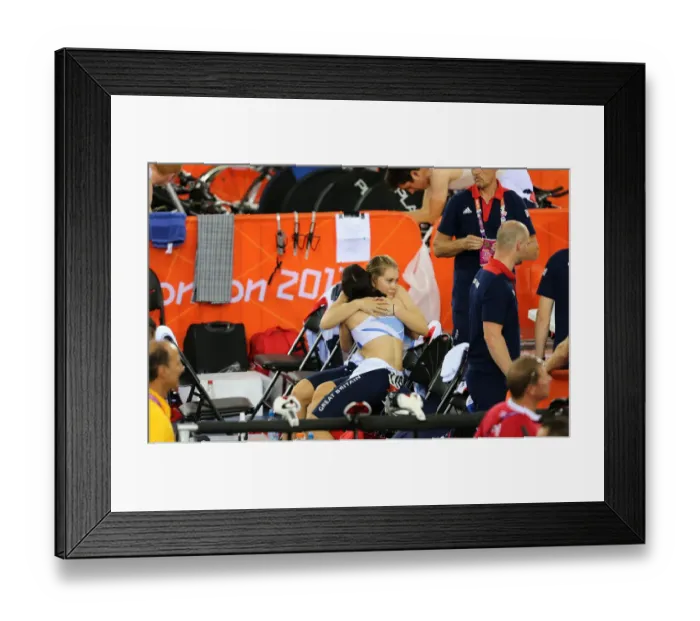 Framed Print : Victoria Pendleton & Jessica Varnish After Their Disqual