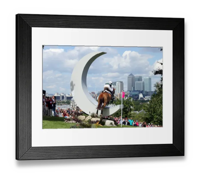 Framed Print : Equestrian Cross Country With London Skyline Framed Print : Equestrian Cross Country With London Skyline