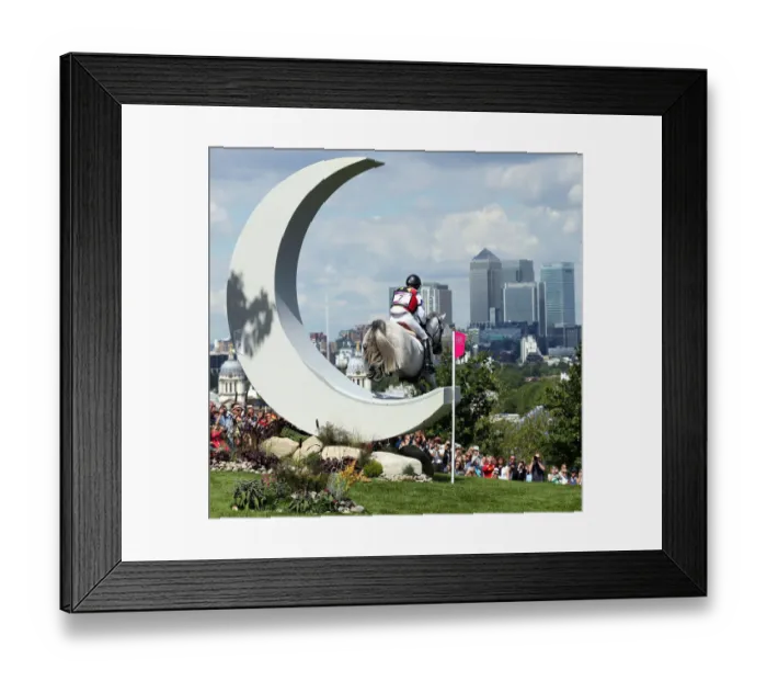 Framed Print : Equestrian Cross Country With London Skyline Framed Print : Equestrian Cross Country With London Skyline