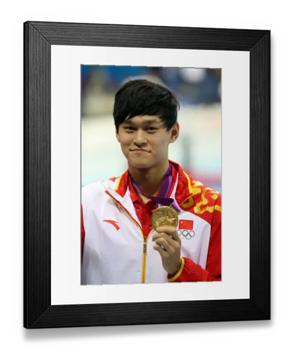 Framed Print : Sun Yang Wins Gold Framed Print : Sun Yang Wins Gold