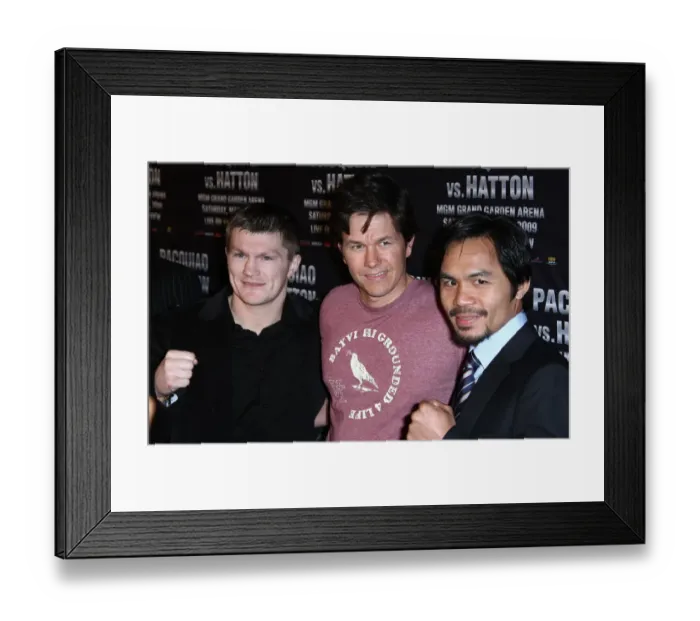 Framed Print : Ricky Hatton, Mark Wahlberg, Manny Pacquiao Framed Print : Ricky Hatton, Mark Wahlberg, Manny Pacquiao