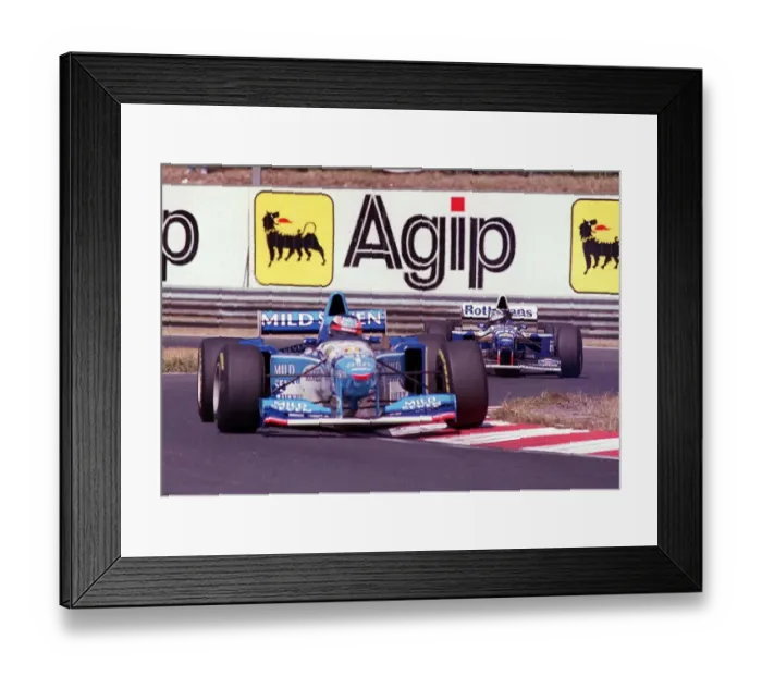 Framed Print : Michael Schumacher & Hill
