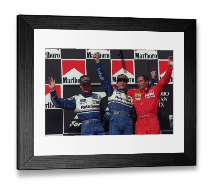 Framed Print : Damon Hill, Coulthard & Berger Framed Print : Damon Hill, Coulthard & Berger