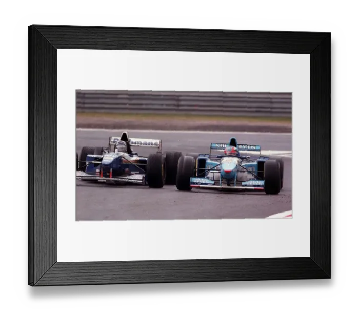 Framed Print : Michael Schumacher & Hill