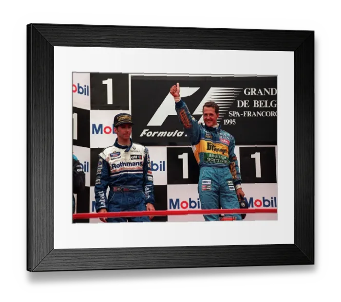 Framed Print : Michael Schumacher & Hill