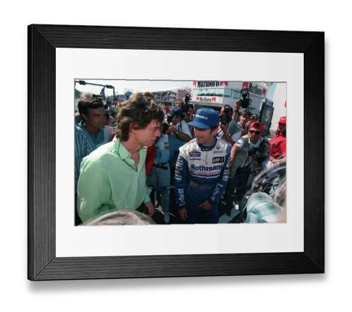 Framed Print : Mick Jagger & Damon Hill Framed Print : Mick Jagger & Damon Hill