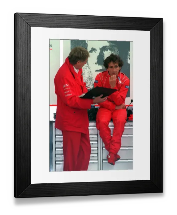 Framed Print : Alain Prost & Engineer Framed Print : Alain Prost & Engineer