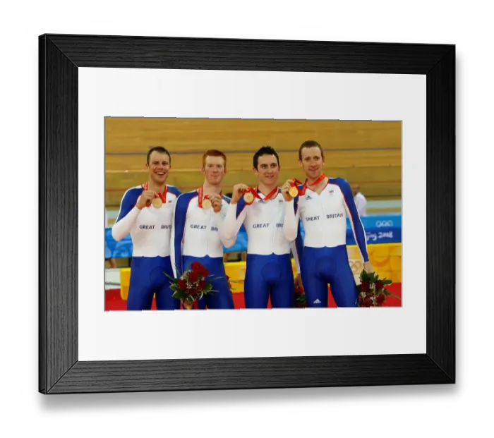 Framed Print : Paul Manning, Ed Clancy, Thomas Geraint & Bradley Wiggin