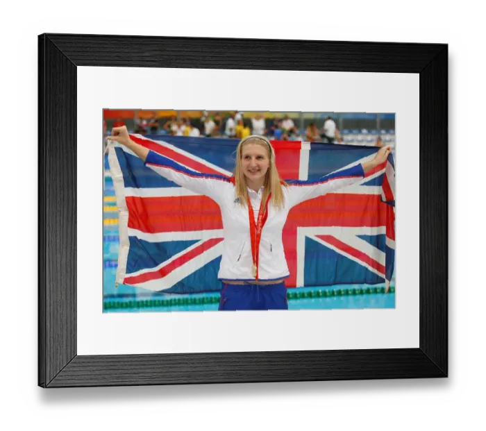Framed Print : Rebecca Adlington With Flag Framed Print : Rebecca Adlington With Flag