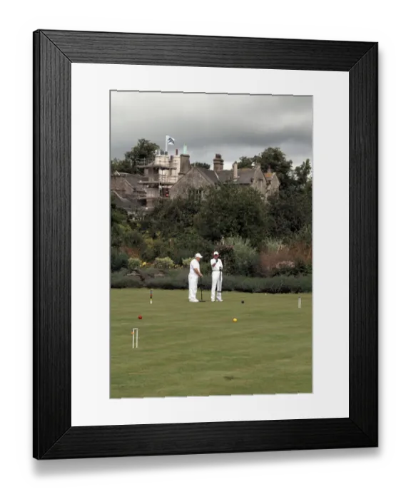 Framed Print : Male Lawn Croquet Players