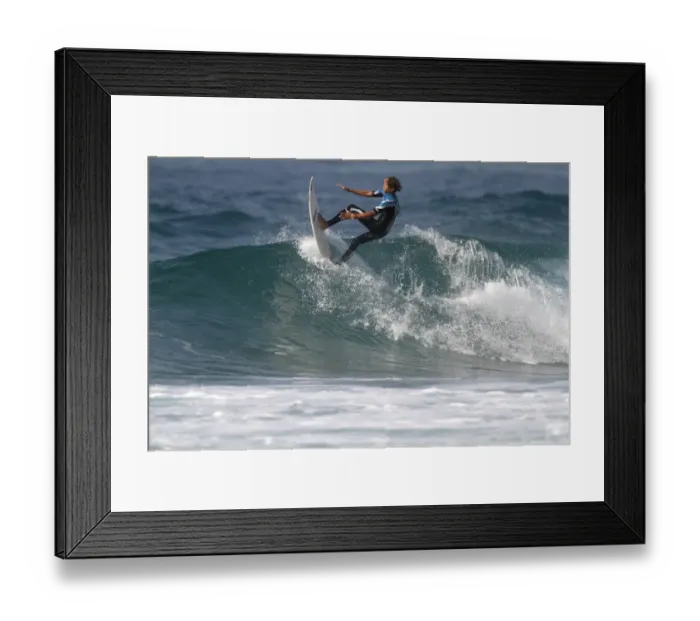 Framed Print : Surfer Practicing Trick Framed Print : Surfer Practicing Trick