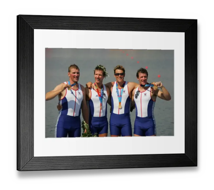 Framed Print : Matthew Pinsent, Ed Goode, James Cracknell & Steve Willi Framed Print : Matthew Pinsent, Ed Goode, James Cracknell & Steve Willi