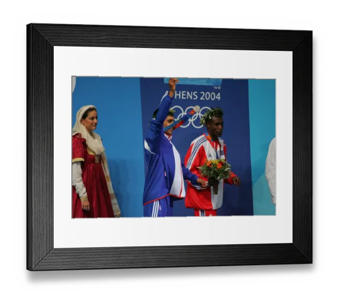 Framed Print : Amir Khan & Mario Kindelan Framed Print : Amir Khan & Mario Kindelan