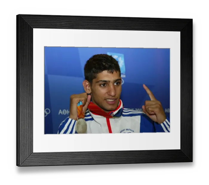 Framed Print : Amir Khan With Silver Medal Framed Print : Amir Khan With Silver Medal