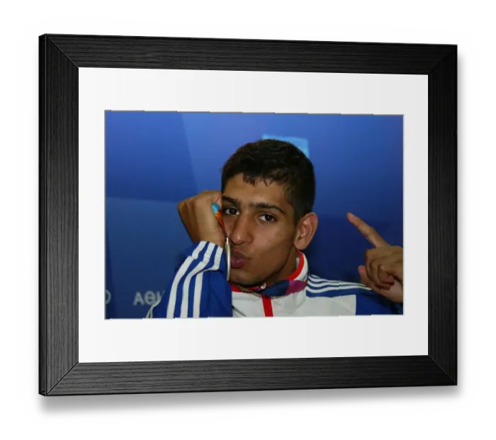 Framed Print : Amir Khan With Silver Medal Framed Print : Amir Khan With Silver Medal