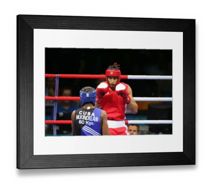 Framed Print : Amir Khan & Mario Kindelan Framed Print : Amir Khan & Mario Kindelan