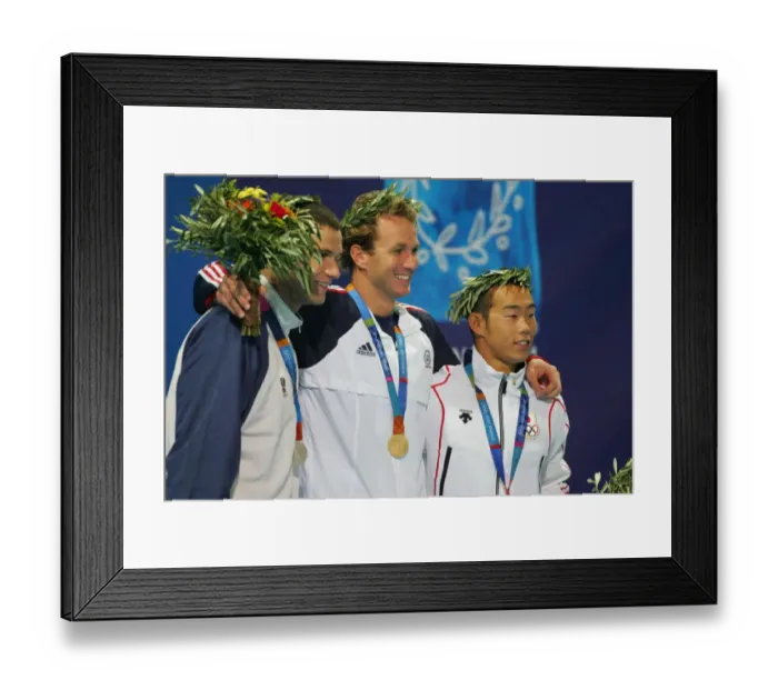 Framed Print : Aaron Peirsol, Marcus Rogan & Tomomi Morita