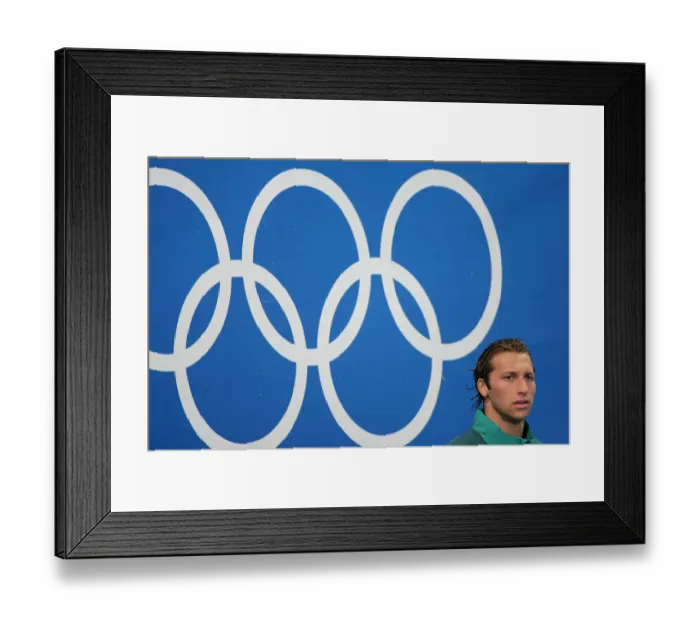 Framed Print : Ian Thorpe & Olympic Rings Framed Print : Ian Thorpe & Olympic Rings