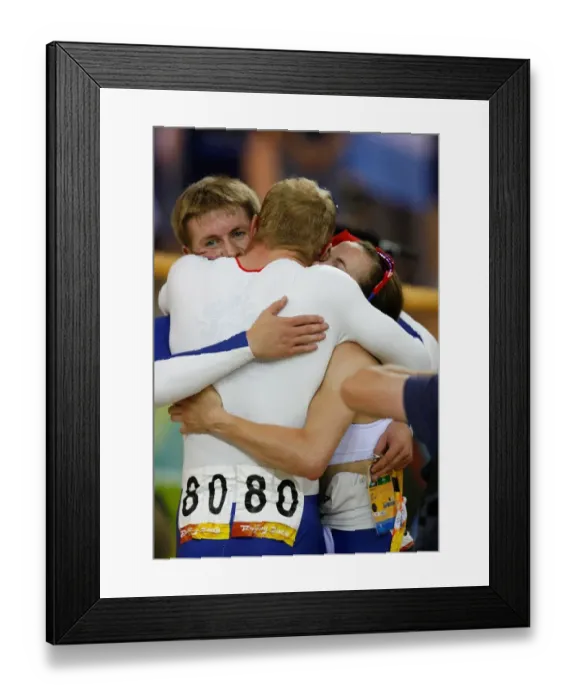 Framed Print : Jason Kenny, Chris Hoy & Victoria Pendleton Jason Kenny