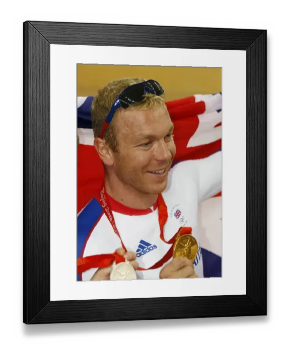 Framed Print : Chris Hoy Great Britain Mens Sprint Final Olympic Stadium