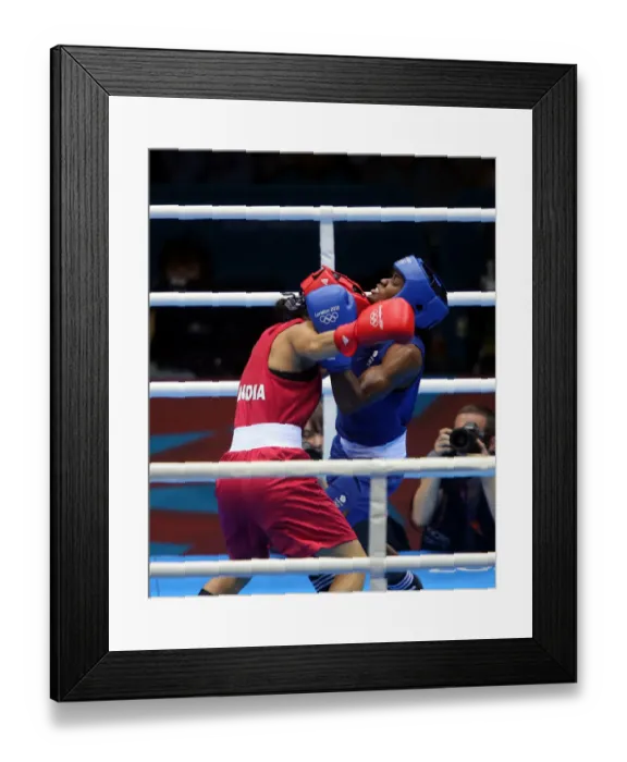 Framed Print : Mery Kom Chungneijang Hmangte V Nicola Adams