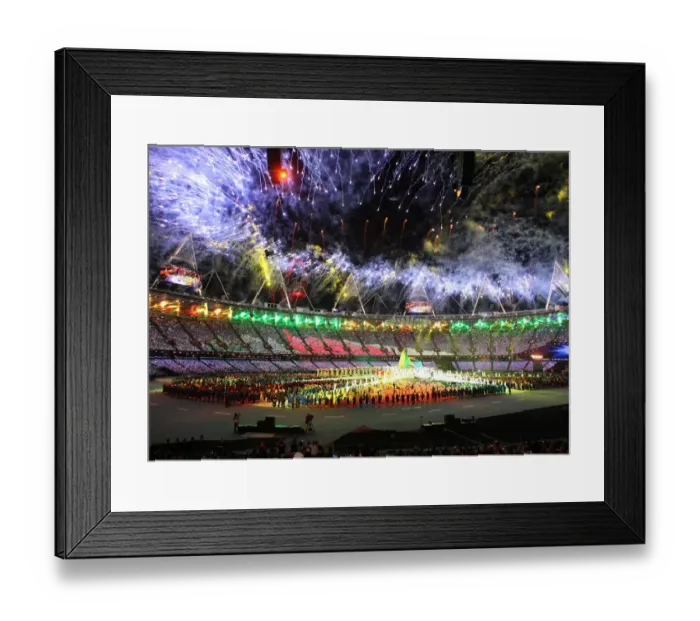 Framed Print : Olympic Stadium With Fireworks Framed Print : Olympic Stadium With Fireworks