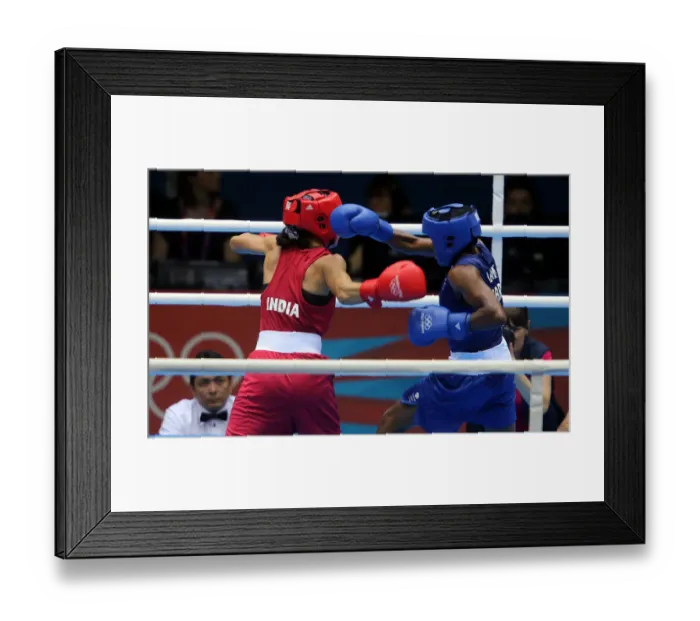 Framed Print : Mery Kom Chungneijang Hmangte V Nicola Adams