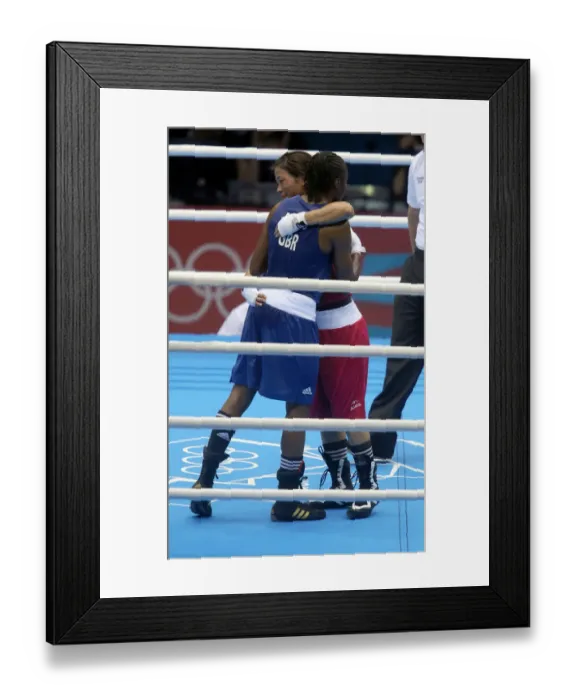 Framed Print : Mery Kom Chungneijang Hmangte V Nicola Adams