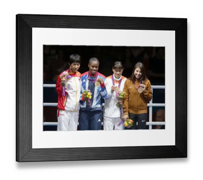 Framed Print : Cancan Ren, Nicola Adams, Mery Chungneijang Hmangte & Ma Framed Print : Cancan Ren, Nicola Adams, Mery Chungneijang Hmangte & Ma