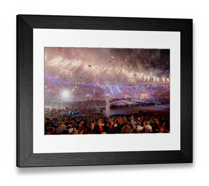 Framed Print : Olympic Stadium With Fireworks Framed Print : Olympic Stadium With Fireworks