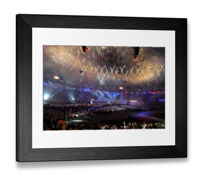 Framed Print : Olympic Stadium With Fireworks Framed Print : Olympic Stadium With Fireworks