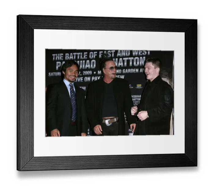 Framed Print : Manny Pacquiao, Mickey Rourke, Ricky Hatton Framed Print : Manny Pacquiao, Mickey Rourke, Ricky Hatton