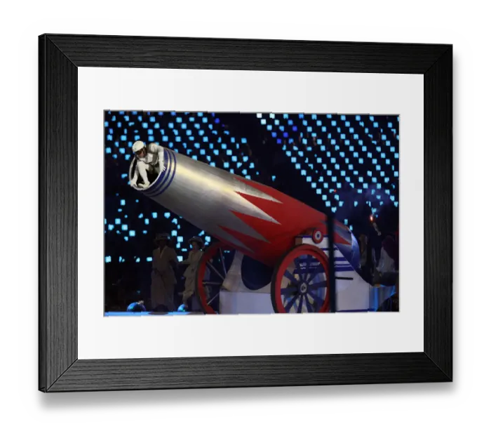 Framed Print : Man In Cannon Framed Print : Man In Cannon