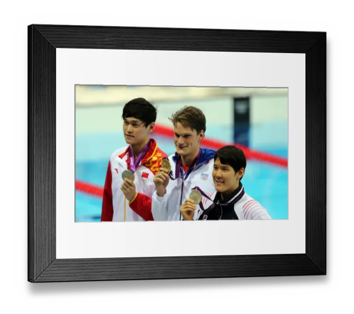 Framed Print : Sun Yang, Yannick Agnel & Park Taehwan Framed Print : Sun Yang, Yannick Agnel & Park Taehwan