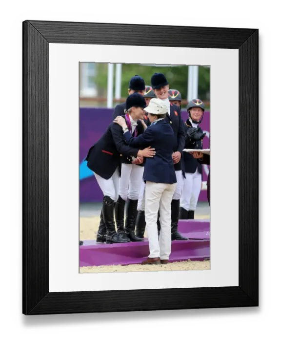 Framed Print : Zara Phillips Receives Her Medal From Her Mother, The Prince Framed Print : Zara Phillips Receives Her Medal From Her Mother, The Prince