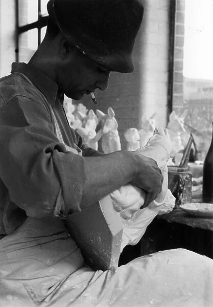 1930s Making Plaster Figurine