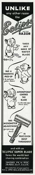 Advert for Eclipse razors 1940