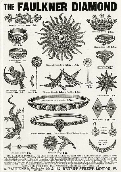 Advert for Faulkner diamond brooches 1893