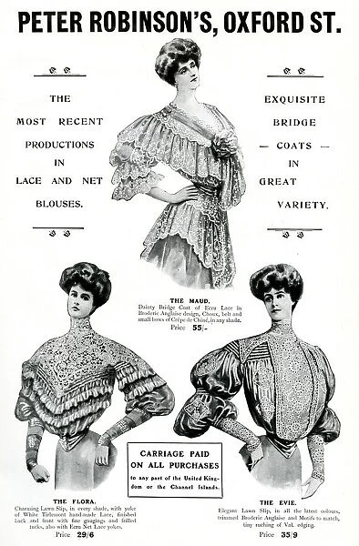 Advert for Peter Robinsons womens blouses 1905