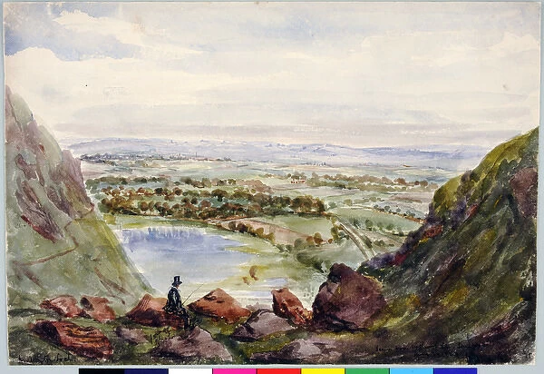 Duddingston Loch. Scene from Arthurs Seat, Samsons Ribs