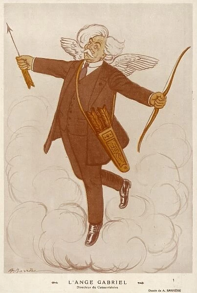FAURE. GABRIEL FAURE - French musician caricatured as the angel Gabriel