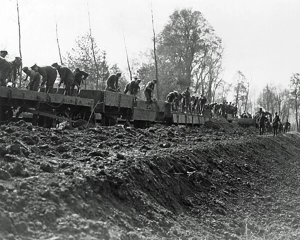 Railway construction, Western Front, France, WW1