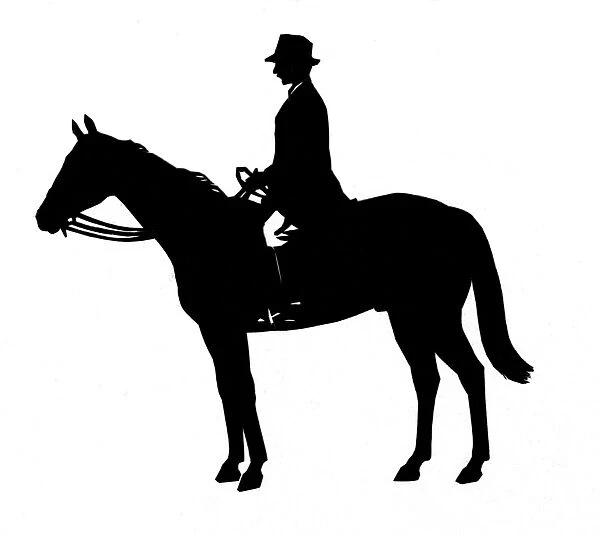 Silhouette of a man on horseback